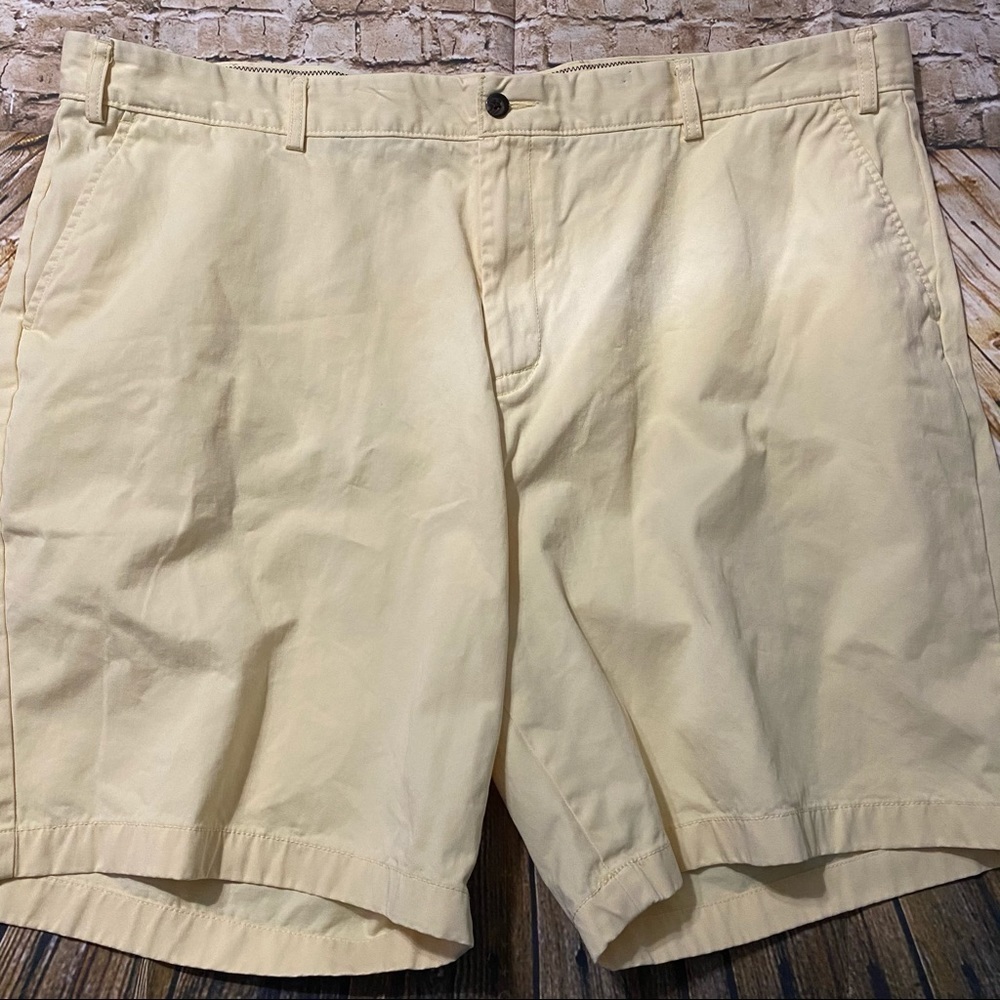 Nautica Yellow Flat Front Cotton Chino Shorts